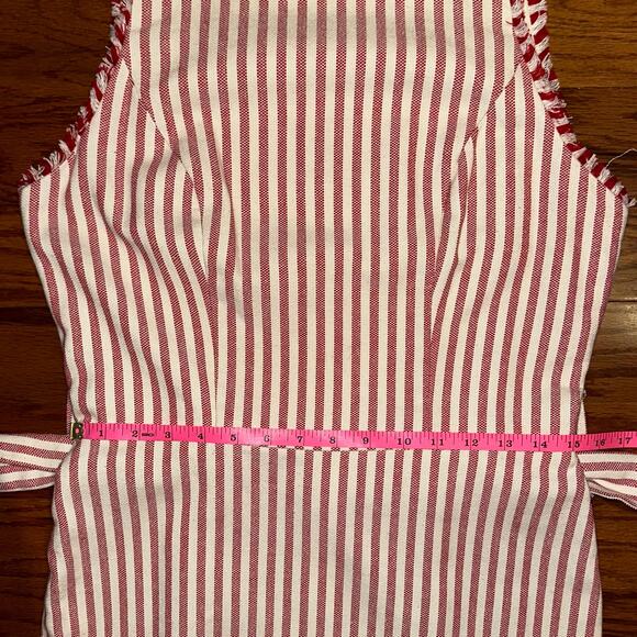 Lucy Paris Adeline Striped Cotton Ticking Flounce Hem Dress Size M - Picture 14 of 16